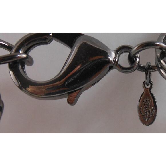 Premier Designs Vintage Black Silver Gunmetal Rhinestone Choker Necklace Chain - Picture 5 of 5